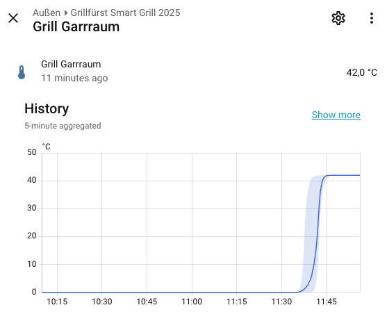 Garraumtemperatur in Home Assistant smart grill grillfuerst p530 home assistant